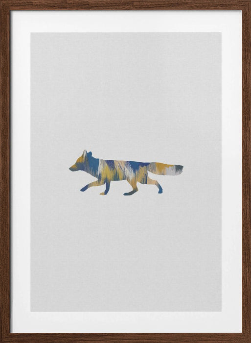 Blue & Yellow Fox Framed Art Wall Decor