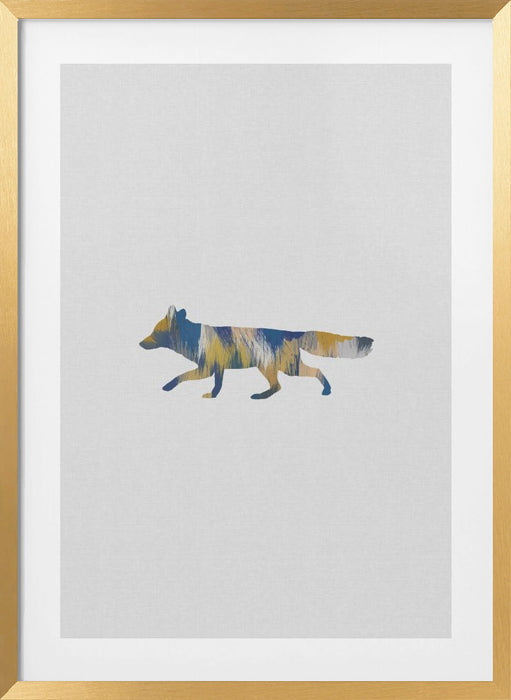 Blue & Yellow Fox Framed Art Wall Decor