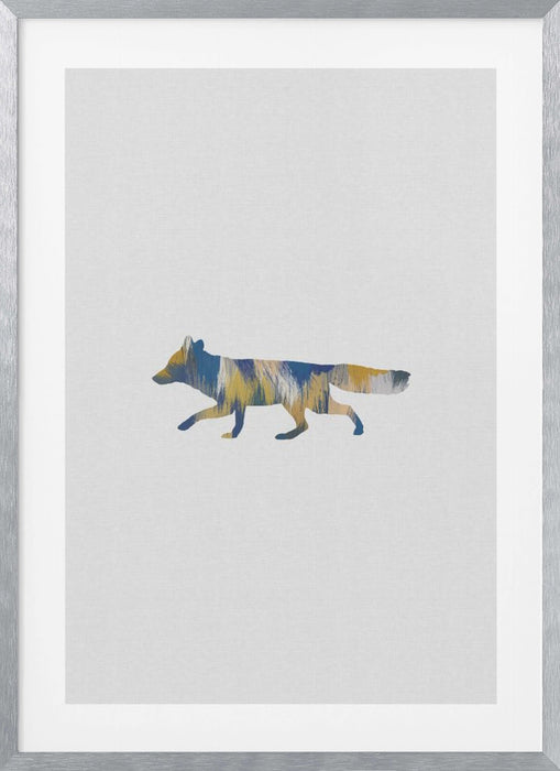 Blue & Yellow Fox Framed Art Wall Decor