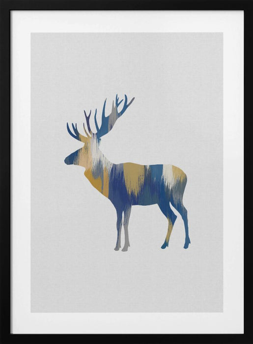 Blue & Yellow Moose Framed Art Wall Decor