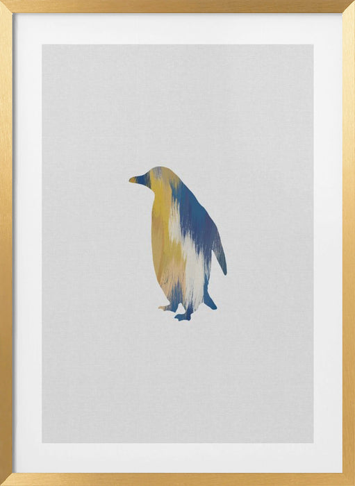 Blue & Yellow Penguin Framed Art Modern Wall Decor