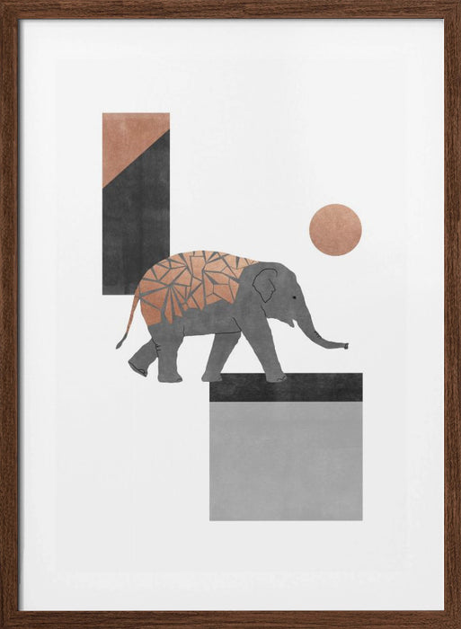 Elephant Mosaic I Framed Art Modern Wall Decor