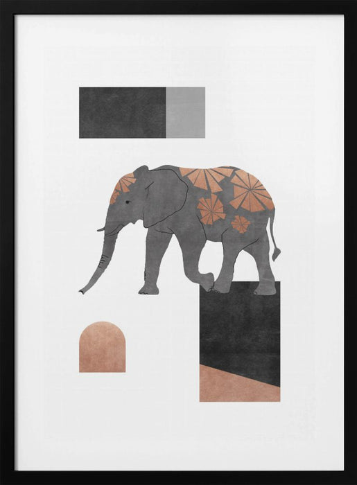 Elephant Mosaic II Framed Art Wall Decor