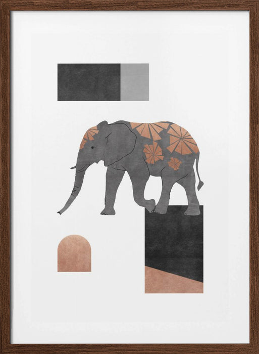 Elephant Mosaic II Framed Art Wall Decor