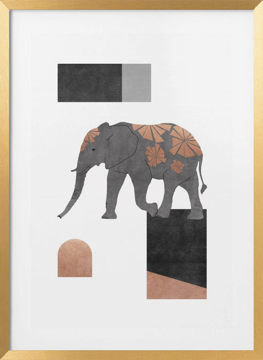 Elephant Mosaic II Framed Art Wall Decor