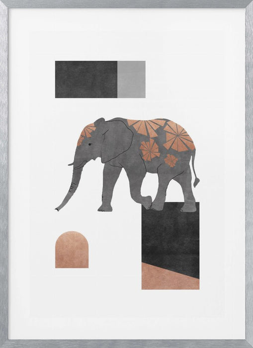 Elephant Mosaic II Framed Art Wall Decor