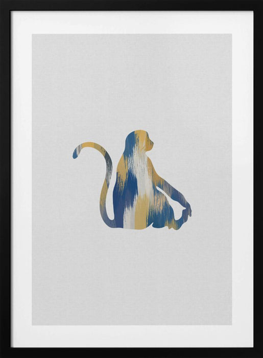 Monkey Blue & Yellow Framed Art Wall Decor