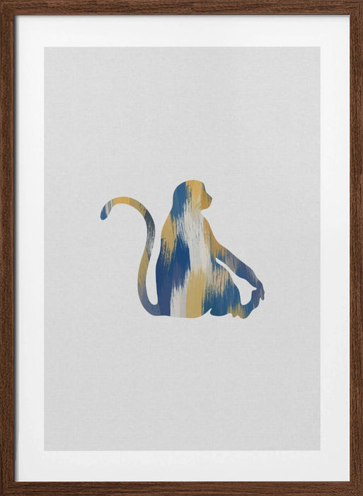 Monkey Blue & Yellow Framed Art Wall Decor