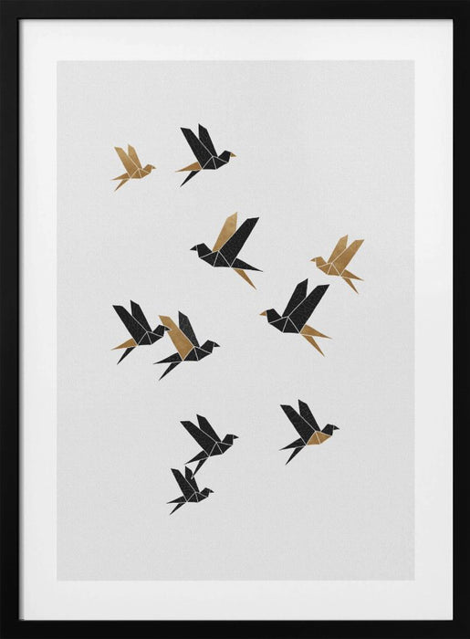 Origami Birds Collage I Framed Art Wall Decor