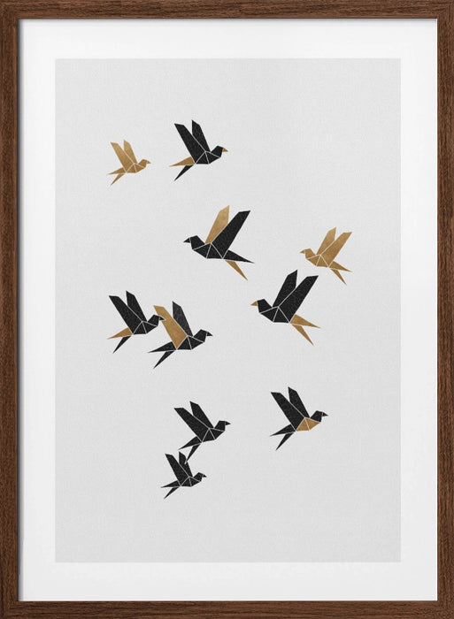 Origami Birds Collage I Framed Art Wall Decor