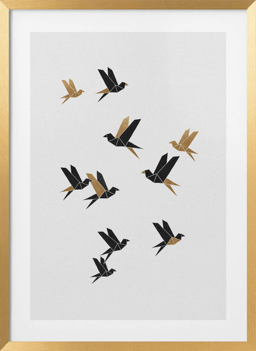 Origami Birds Collage I Framed Art Wall Decor