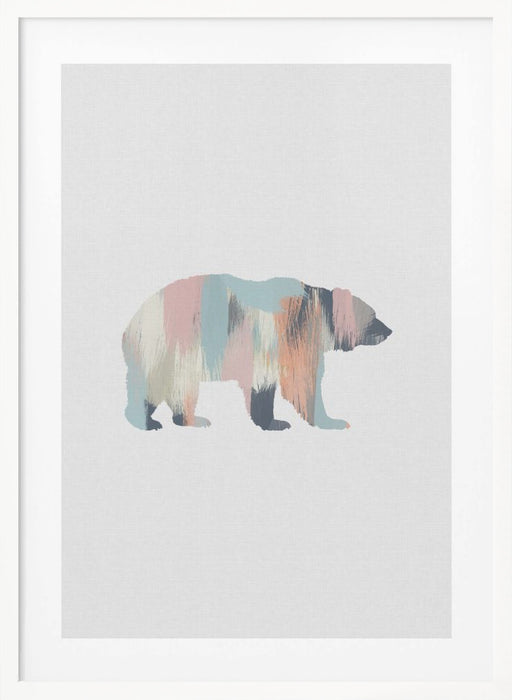 Pastel Bear Framed Art Modern Wall Decor