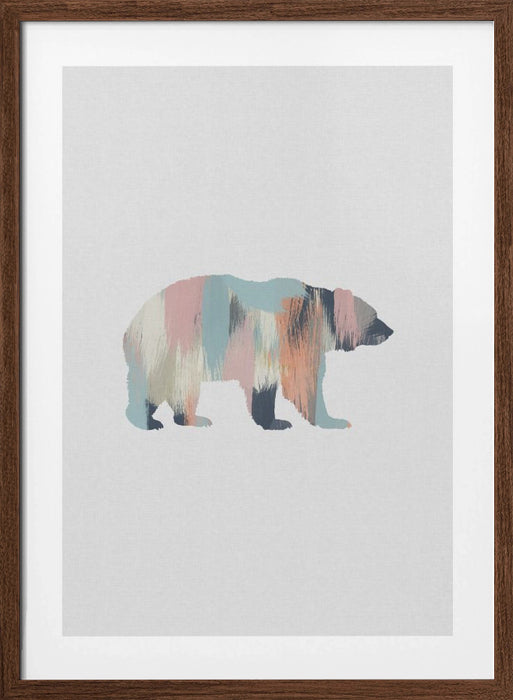 Pastel Bear Framed Art Modern Wall Decor