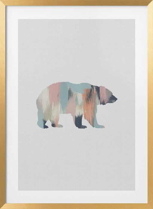 Pastel Bear Framed Art Modern Wall Decor