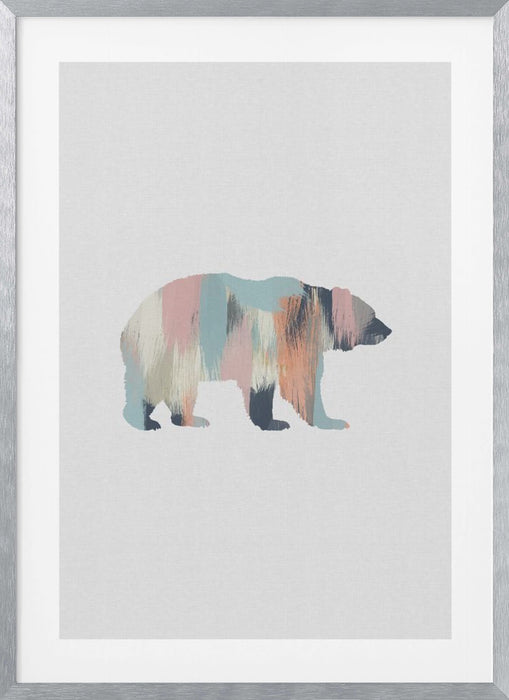 Pastel Bear Framed Art Modern Wall Decor