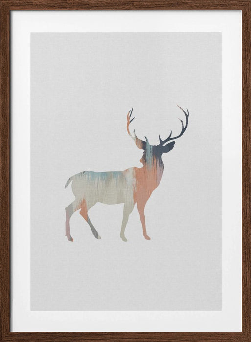 Pastel Deer Framed Art Wall Decor