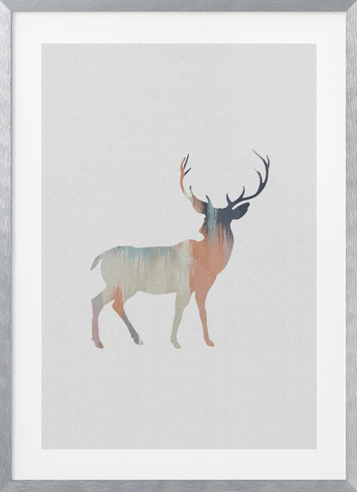 Pastel Deer Framed Art Wall Decor