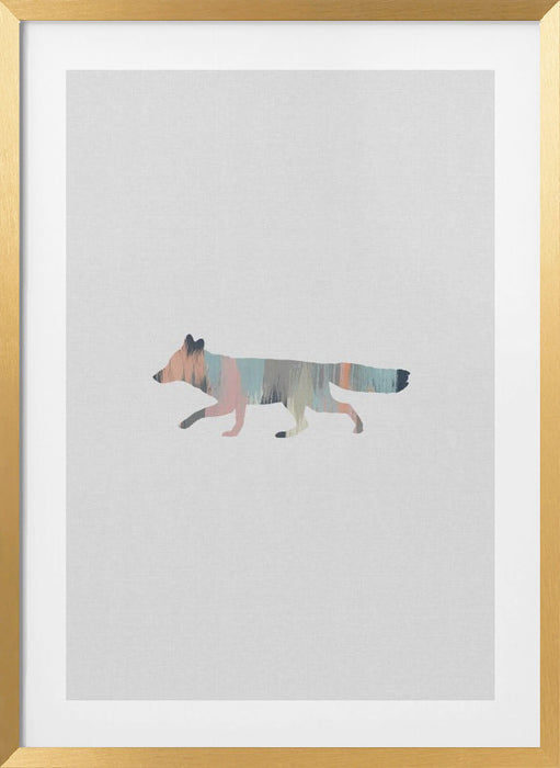 Pastel Fox Framed Art Wall Decor