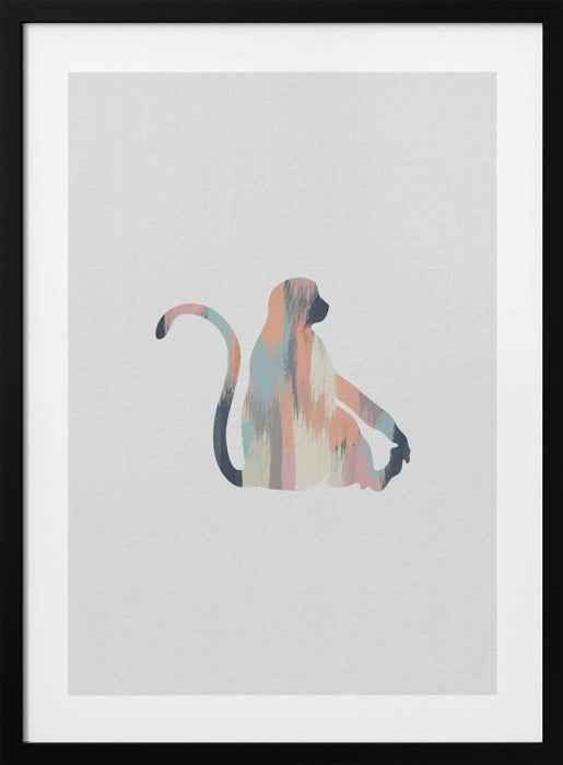 Pastel Monkey Framed Art Wall Decor