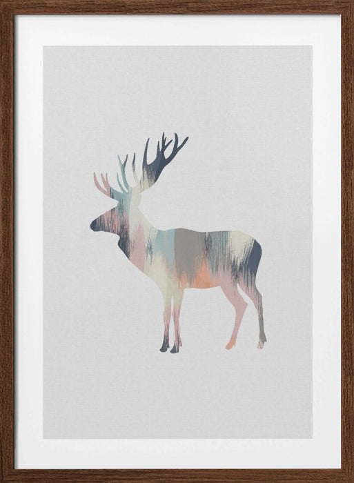 Pastel Moose Framed Art Wall Decor