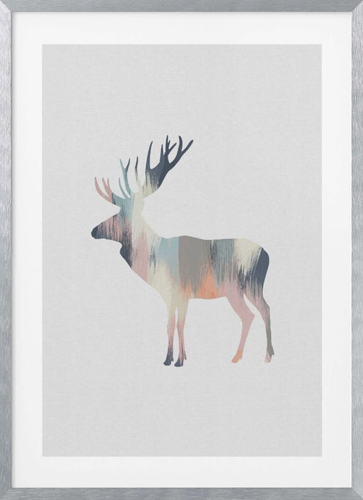 Pastel Moose Framed Art Wall Decor