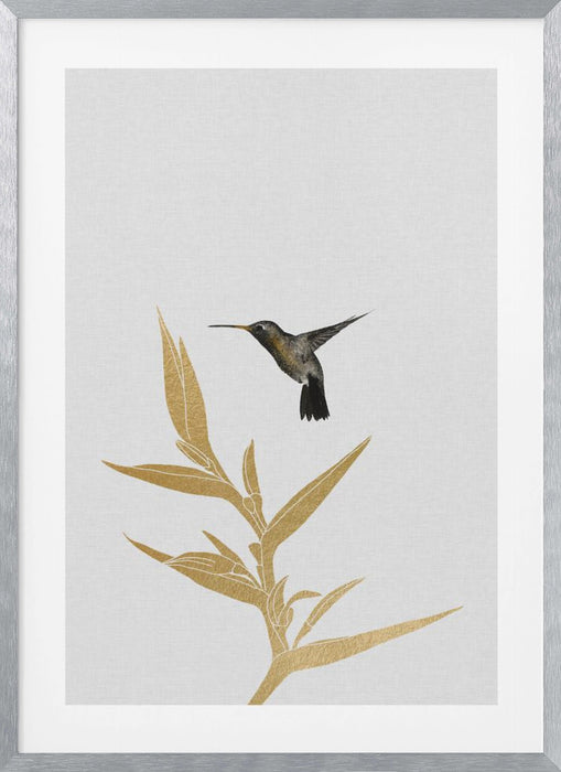 Hummingbird & Flower Ii Framed Art Wall Decor