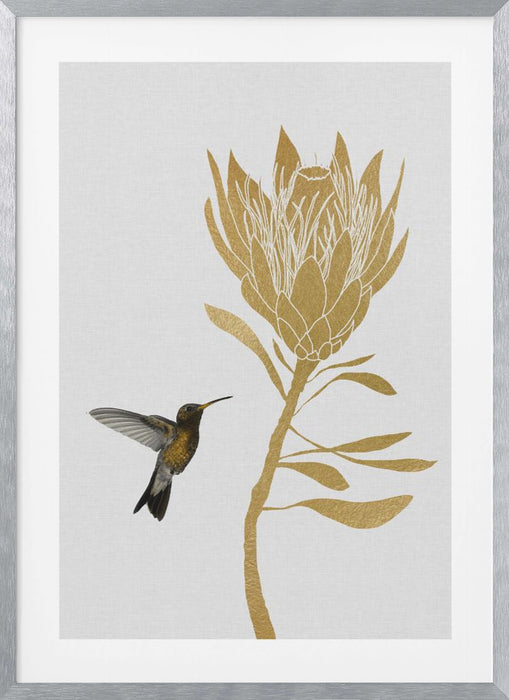 Hummingbird & Flower I Framed Art Wall Decor