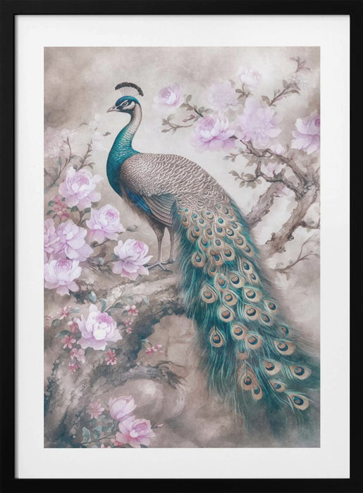 Peacocks Romance Garden Framed Art Wall Decor