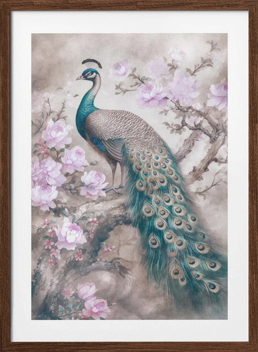 Peacocks Romance Garden Framed Art Wall Decor