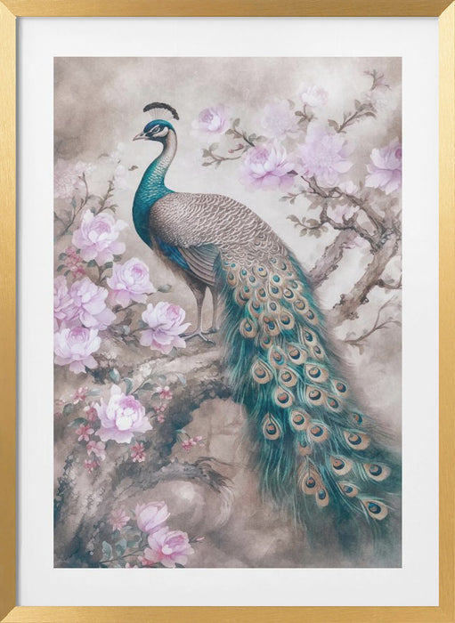 Peacocks Romance Garden Framed Art Wall Decor