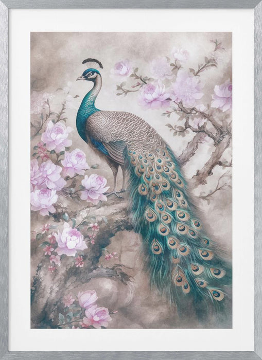 Peacocks Romance Garden Framed Art Wall Decor