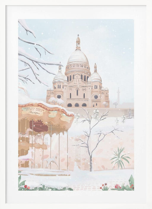 Winter in Paris Framed Art Modern Wall Decor