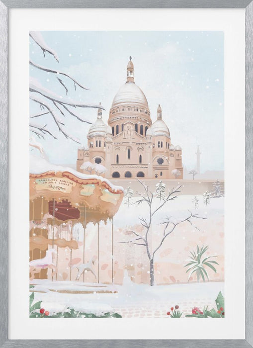 Winter in Paris Framed Art Modern Wall Decor