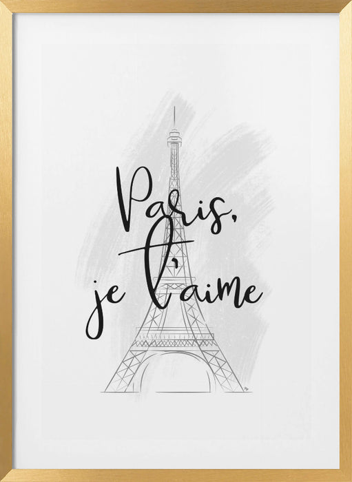 I Love Paris Framed Art Modern Wall Decor