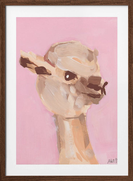 Pastel Pink Alpaca Framed Art Wall Decor