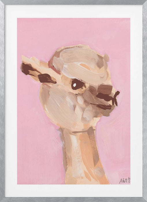 Pastel Pink Alpaca Framed Art Wall Decor