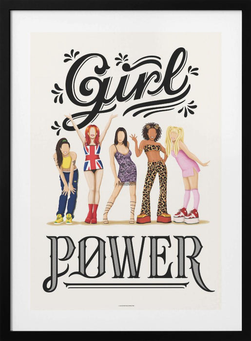 Girl Power Framed Art Modern Wall Decor