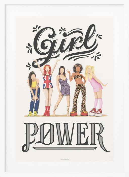 Girl Power Framed Art Modern Wall Decor