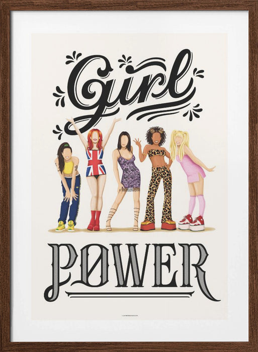 Girl Power Framed Art Modern Wall Decor