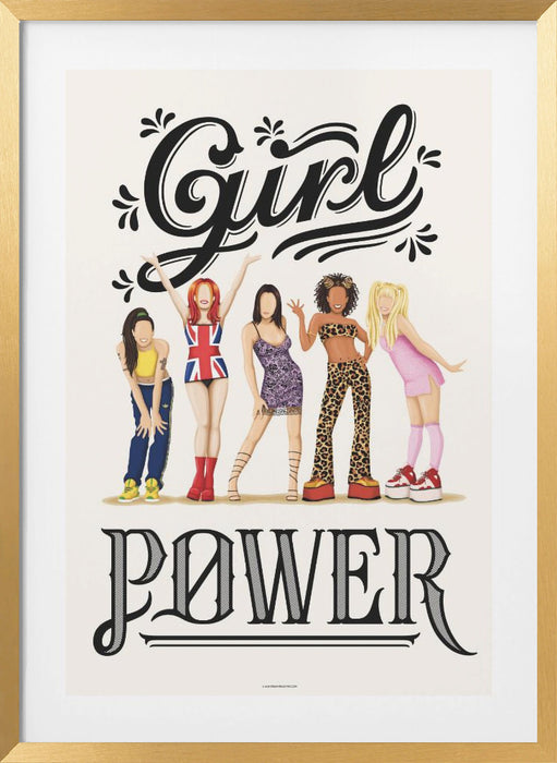 Girl Power Framed Art Modern Wall Decor