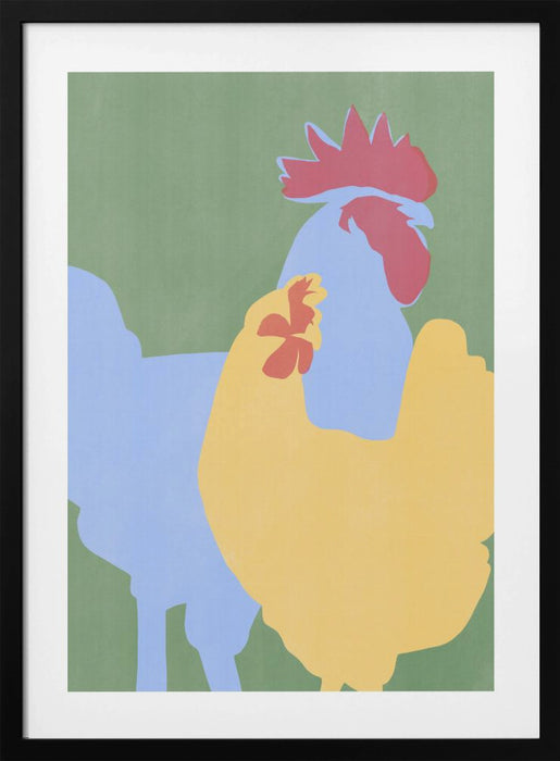 Farm Chicken Framed Art Modern Wall Decor