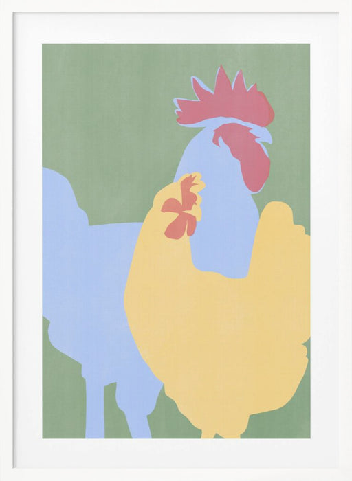 Farm Chicken Framed Art Modern Wall Decor