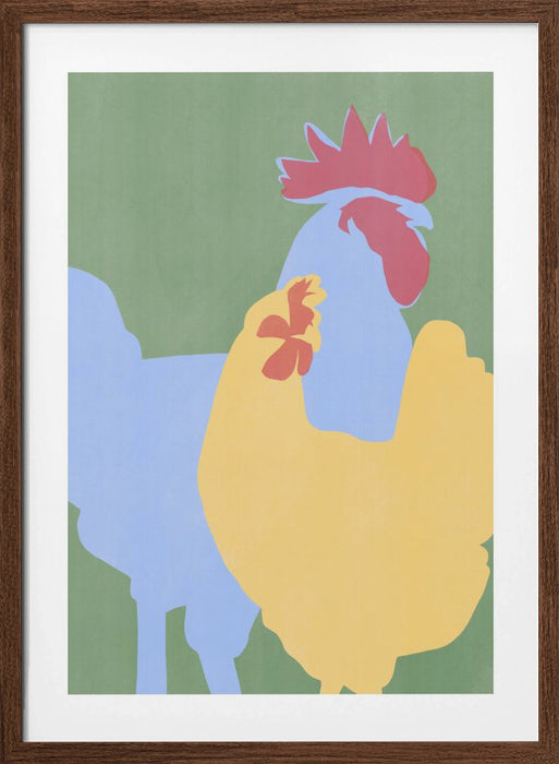 Farm Chicken Framed Art Modern Wall Decor