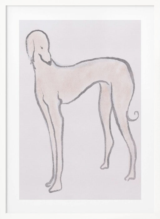 Pastel hound Framed Art Wall Decor