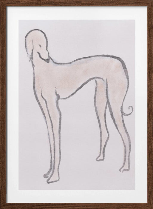 Pastel hound Framed Art Wall Decor