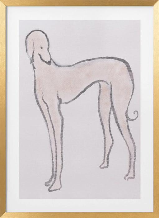 Pastel hound Framed Art Wall Decor