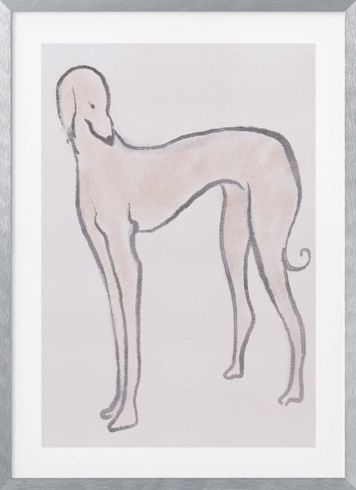 Pastel hound Framed Art Wall Decor