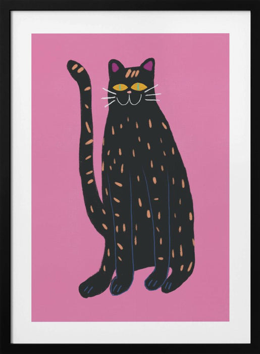 Black cat Framed Art Wall Decor