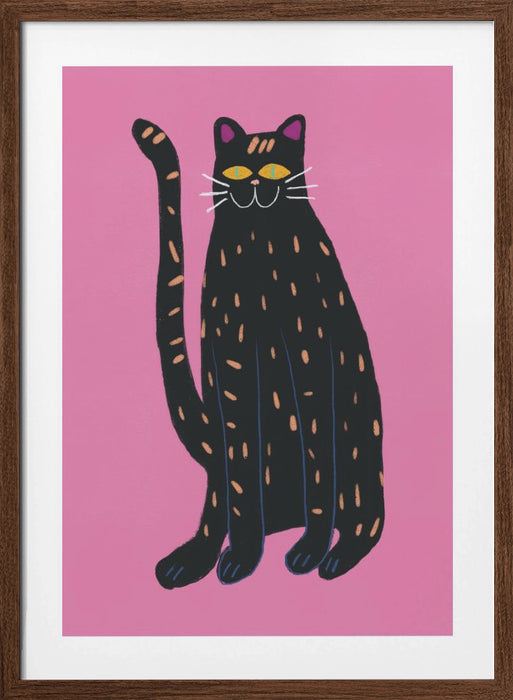 Black cat Framed Art Wall Decor