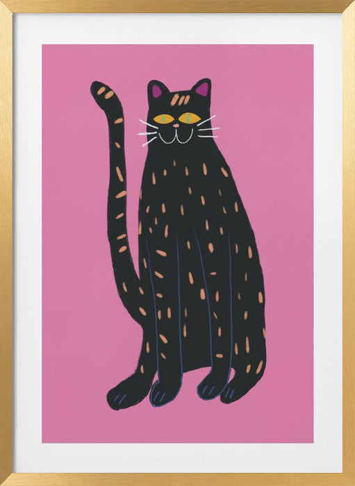 Black cat Framed Art Wall Decor